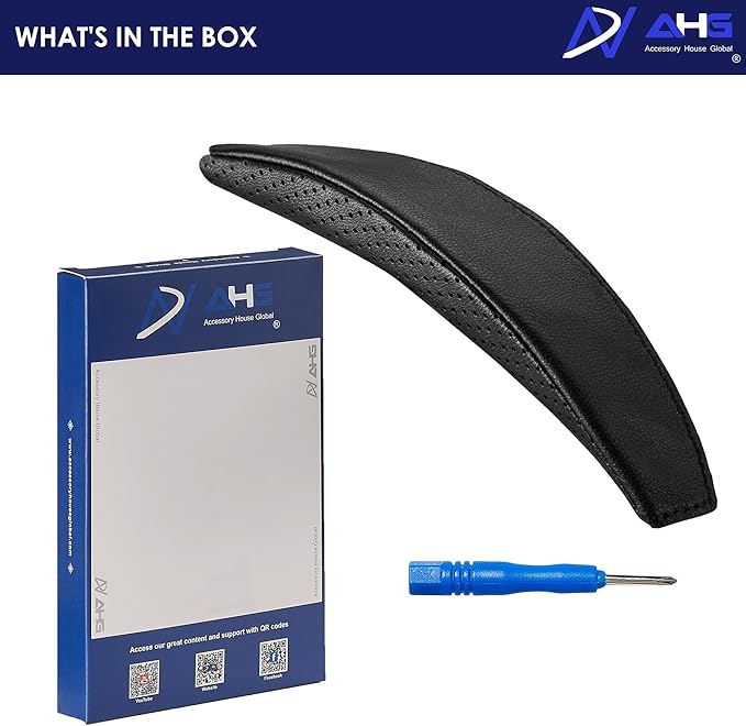 AHG Sheepskin QC35 ii Headband / QC35 Headband pad Cushion Cover. Compatible w/Bose QuietComfort 35 ii Headphones/QuietComfort 35 Headphones (Black). Premium Sheepskin Leather/High-Density Foam