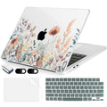 MecBevia Compatible with 2026 M5 MacBook Air 15 inch Case, 2026 2025-2023 M5 A3448 M4 A3241 M3 A3114 M2 A2941, Keyboard Cover, Screen Protector, Webcam Cover & Type-C OTG, Abstract Flower