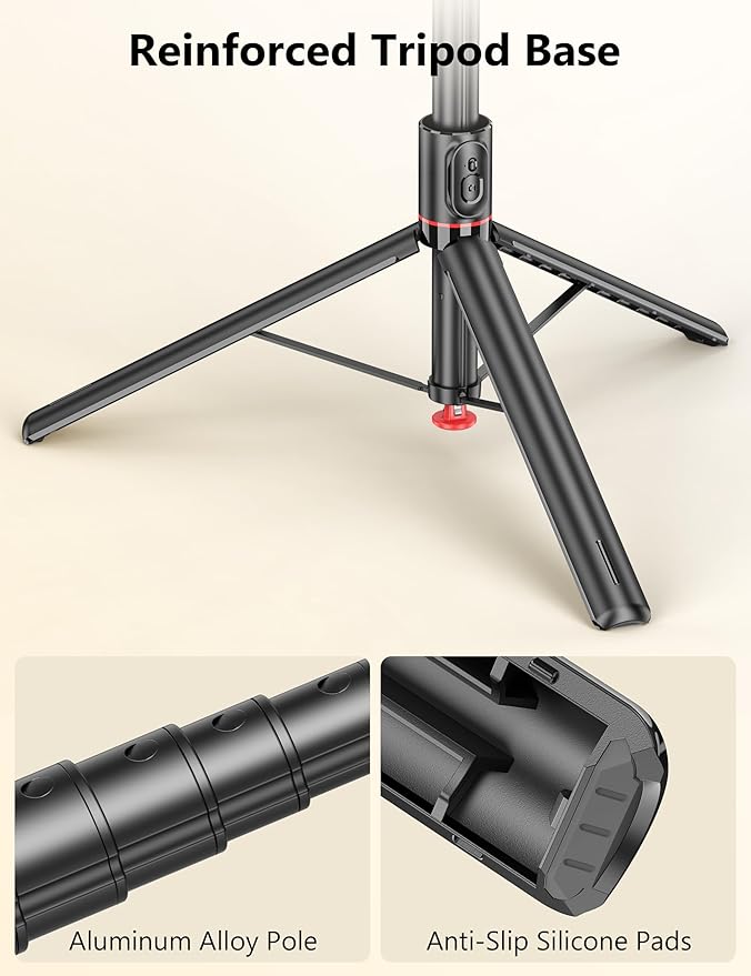 68" Automatic Tripod, Auto-Open Phone Tripod Stand with Magnetic Remote, All-in-1 Extendable Selfie Stick Travel Tripods for Cell Phone 360° Rotate Stable iPhone Selfie Stick for Video Recording