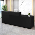 Reception Desk with Counter Modern Checkout Counter with Lockable Drawer Keyboard Tray Receptionist Desk for Office Salon Reception Table J Right 55inch/140cm