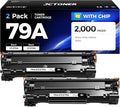 79A Black Toner Cartridge Combo Set (2-Pack with chip) High Yield Replacement for HP 79A CF279A Compatible with HP Laserjet Pro MFP M26nw M26a M12w M12a Printer Ink M26 M12 Series Copy（1,000 Pages）