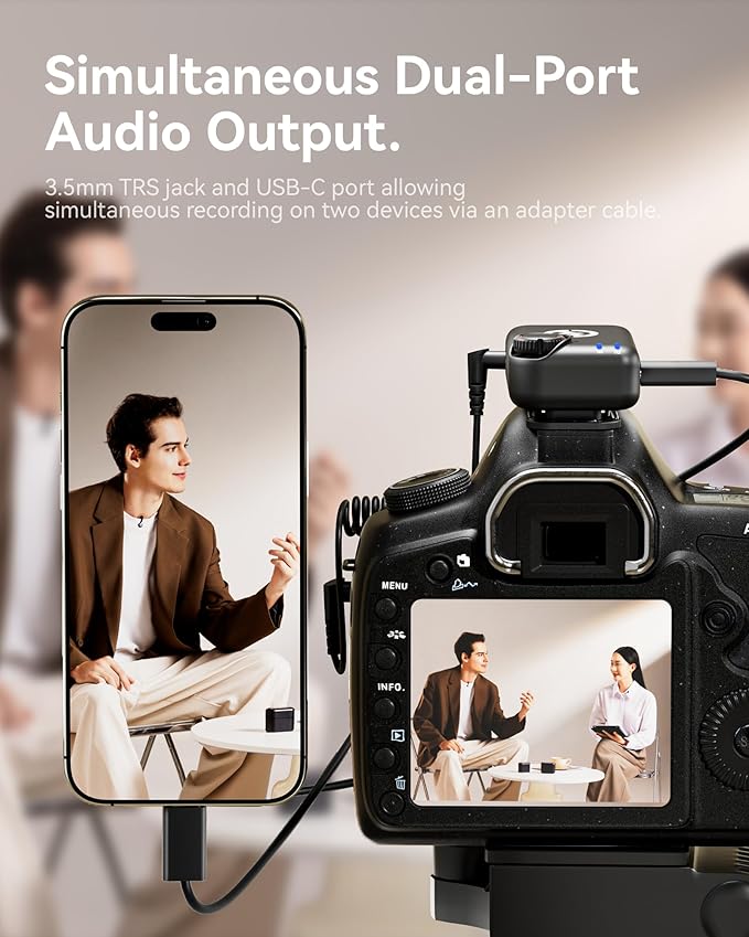 Hollyland Lark M2S Ultimate Combo (Camera RX+USB-C RX+Lightning RX) Wireless Lavalier Microphone for iPhone/Camera/Android/PC, Compact Mic, Titanium Clip, Noise Cancelling, Content Creation