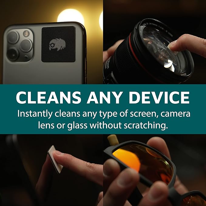 KUVRD Waterbear - Universal Screen Cleaners - Teeny Tiny Cleaning Tools for Your Lenses & Screens - 10-Pack - (10 Patch Sets)