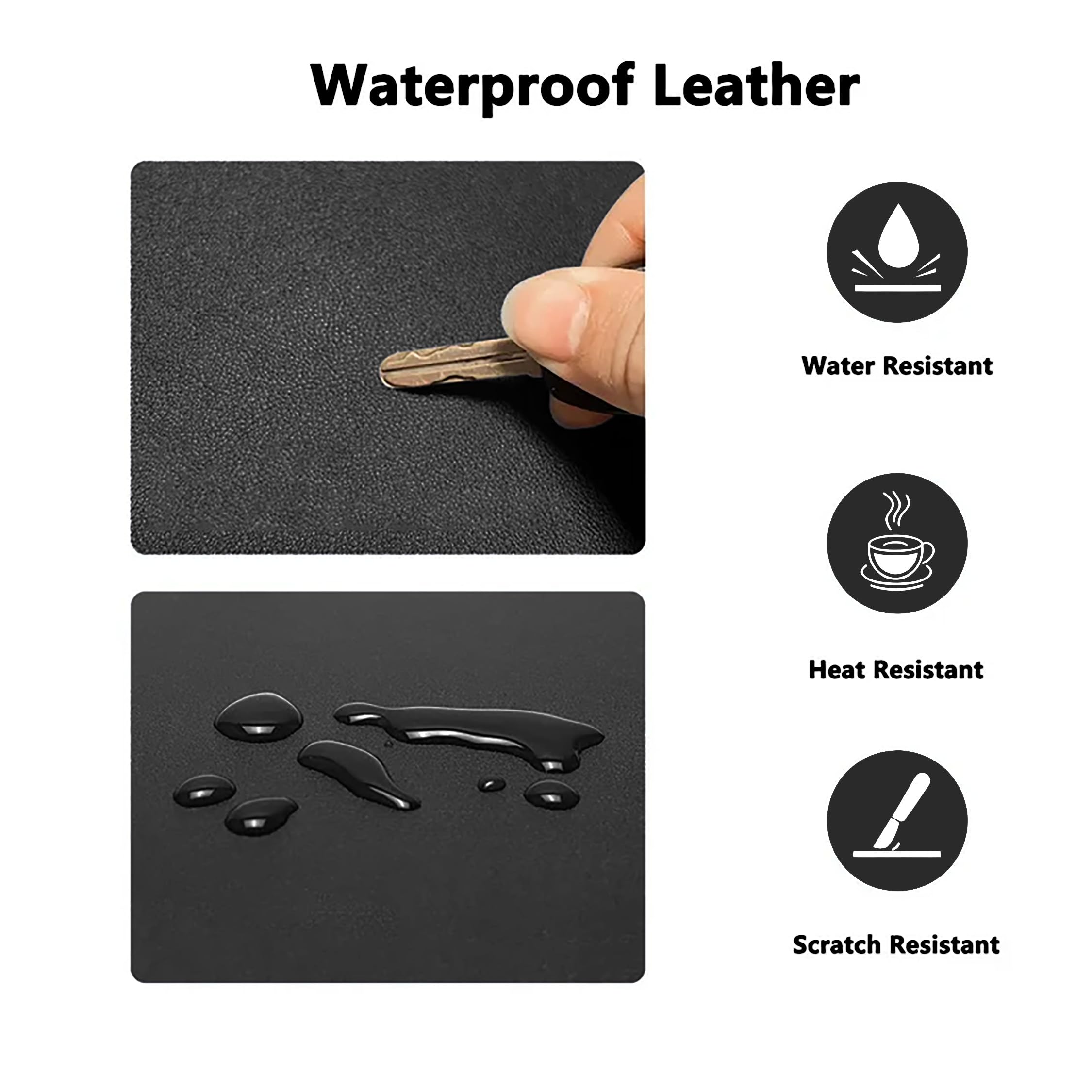 PU Leather Desk Pad Protector Gaming Mouse Pad Non Slip Desk Mat for Keyboard and Mouse Waterproof Desk Writing Pad for Office and Home Desk Accessories(Black, 31.5 * 15.7)