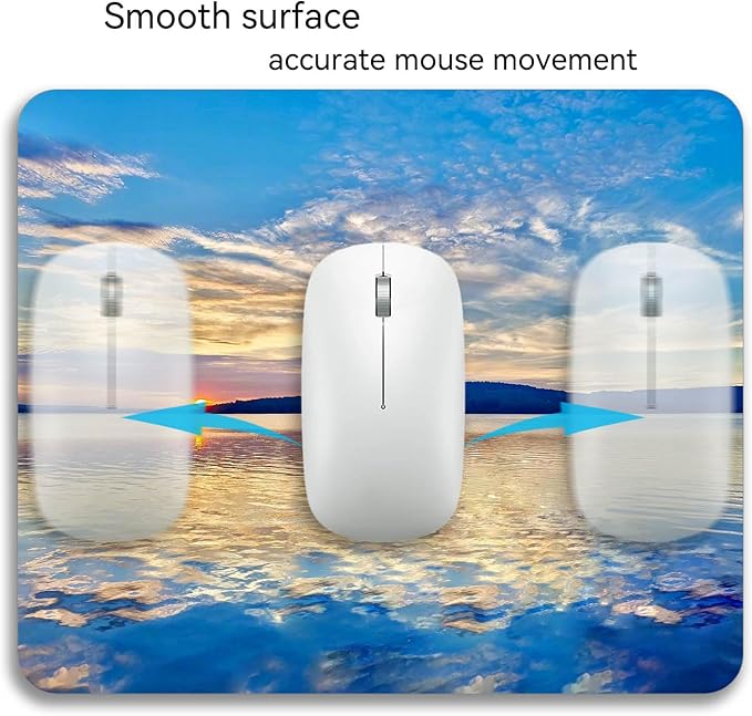 Beautiful Lake and Mountains at Sunset Mouse Pad Mat Rectangle Non-Slip Rubber Base Computer Mousepad