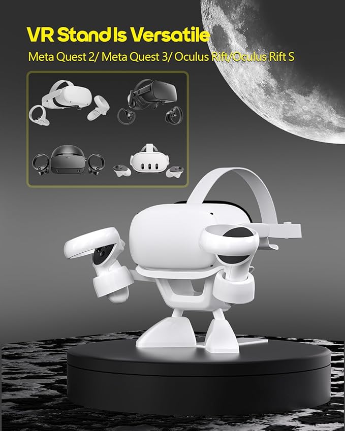 Stand for Meta Quest 2/ Oculus Quest 3, VR Stand Headset Display Holder Storage Accessories, Organizer Headsets & Touch Controllers