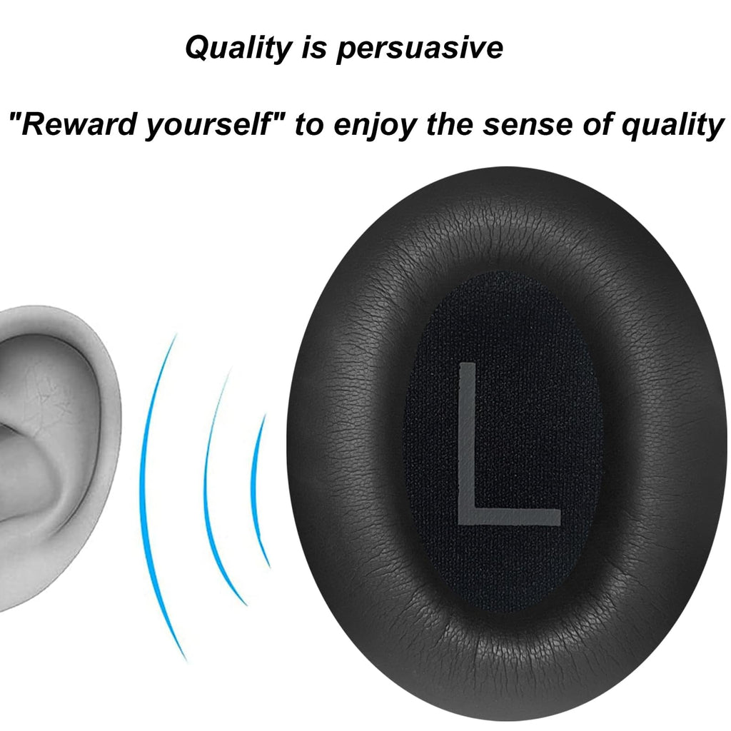 Earpads Cushions Replacement for Bose QC45(QuietComfort 45) Headphones Ear Pads,Soft Protein Leather,Noise Isolation Foam(Black)