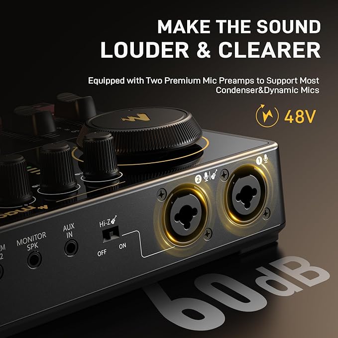 MAONO Podcast Equipment Bundle for 2: Audio Interface Mixer with 2 XLR Dynamic Mic and 2 Headphone Noise Reduction Podcast Streaming MaonoCaster E2 Gen2