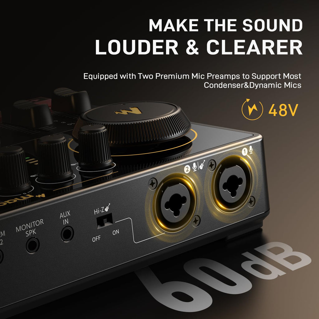 MAONO E2 Gen2B Podcast Equipment Bundle for 2, Dual XLR Condenser Mic Mixer