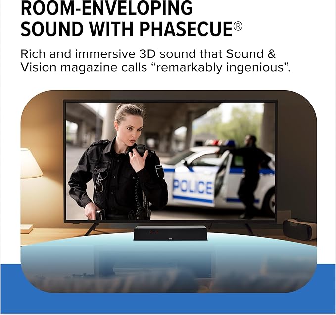ZVOX Dialogue Clarifying Sound Bar - Patented Hearing Technology, AccuVoice TV Sound Bar with 12 Levels of Voice Boost, 17" Home Theater TV Speakers, Ideal for Smart TVs - AV157 Espresso