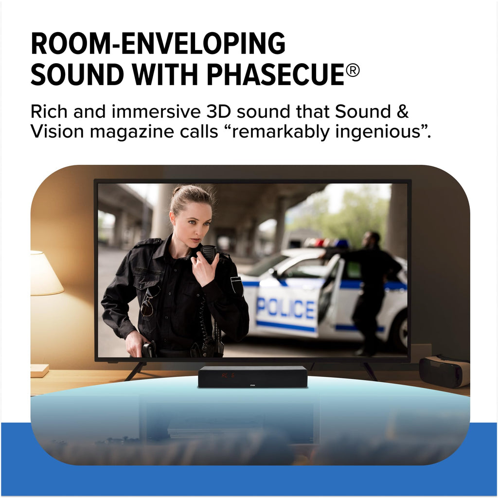 ZVOX Dialogue Clarifying Sound Bar With Patented Hearing Technology - AccuVoice TV Soundbar AV157 Titanium - Twelve Levels of Voice Boost - Home Theater Audio Speakers