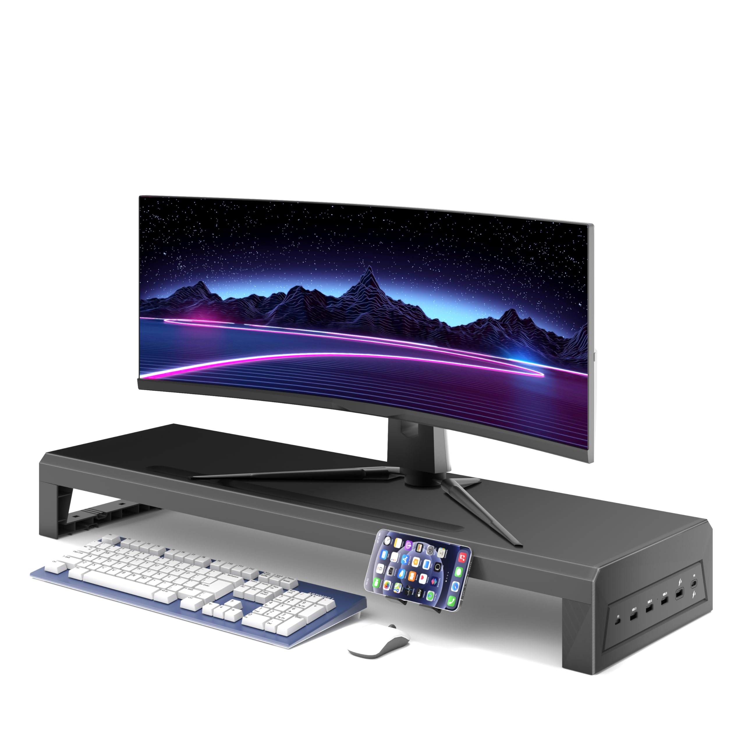 GECKOSTROLL Computer monitor stand (USB Hub Fast Charging Version, 700mm)