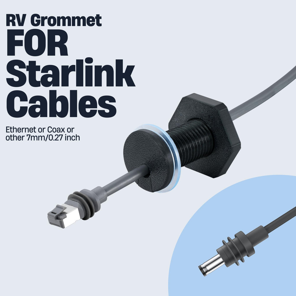 RV Cable Pass Through kit for Starlink, Camper Wall Cable Grommet 75mm 2pcs