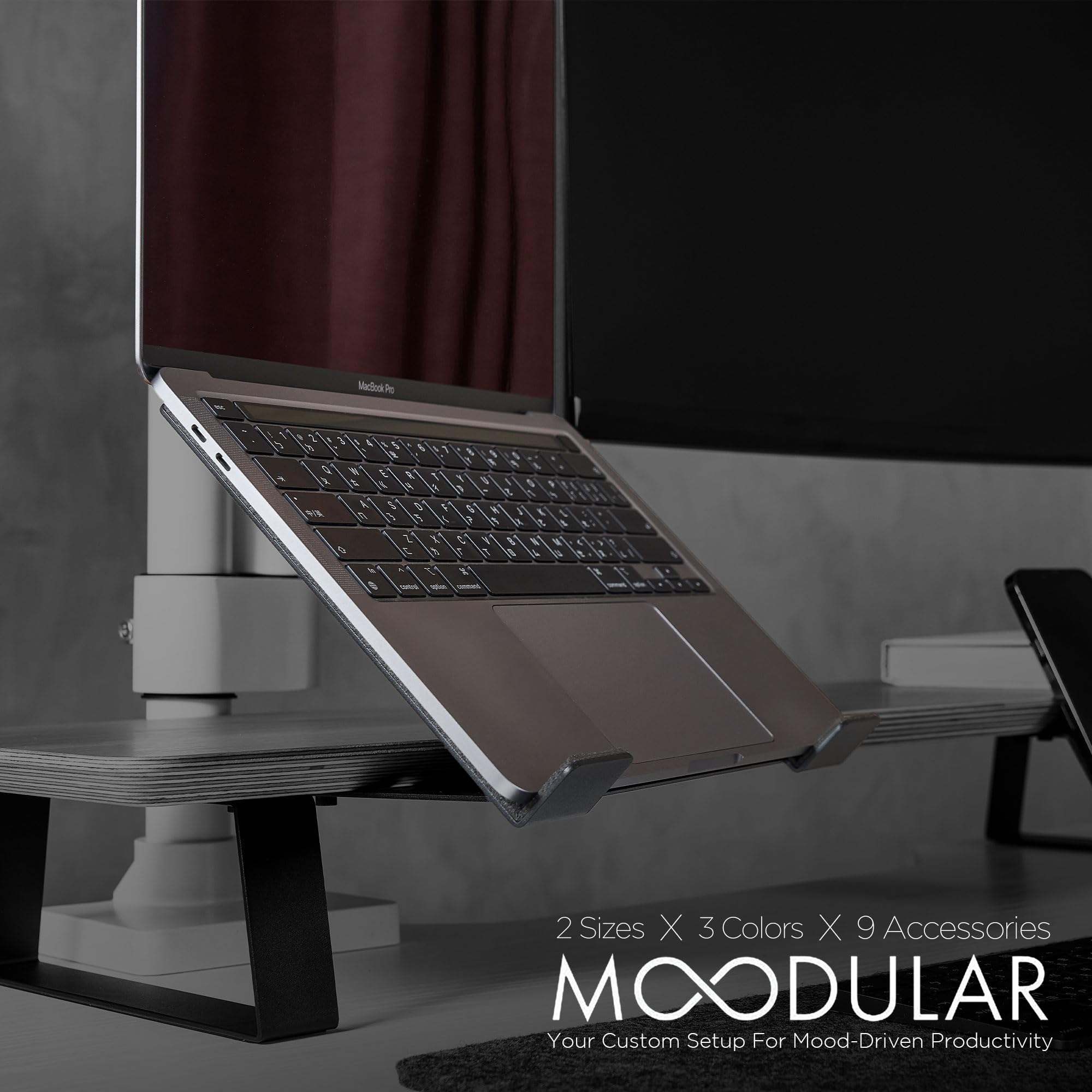 ULTRARM Moodular Laptop Tray Stand Add-On for Slide Rails, Do Not Use Alone