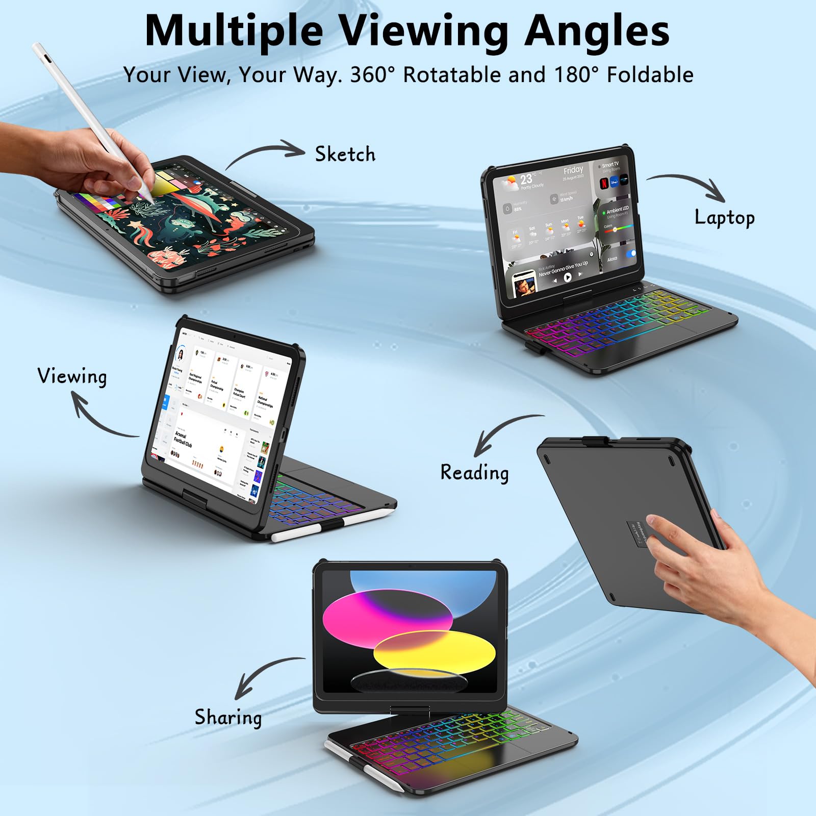Touch Keyboard Case for iPad A16 11th Generation/10th Generation 10.9 inch