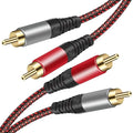 RCA Cable 12Ft,2Rca Male to 2-RCA Male Audio Stereo Subwoofer Cable [Hi-Fi Sound] Nylon-Braided Auxiliary Audio Cord for Home Theater, HDTV, Amplifiers, Hi-Fi Systems,Speakers and etc (12Ft)