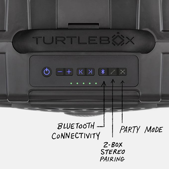 Turtlebox Original Gen 3: Portable Outdoor Bluetooth Speaker – Ultra-Loud (120dB), Waterproof (IP67), Rugged, Impact-Resistant, 3-Day Battery | Party Mode: Unlimited Pairing Stereo, Gray/Gray