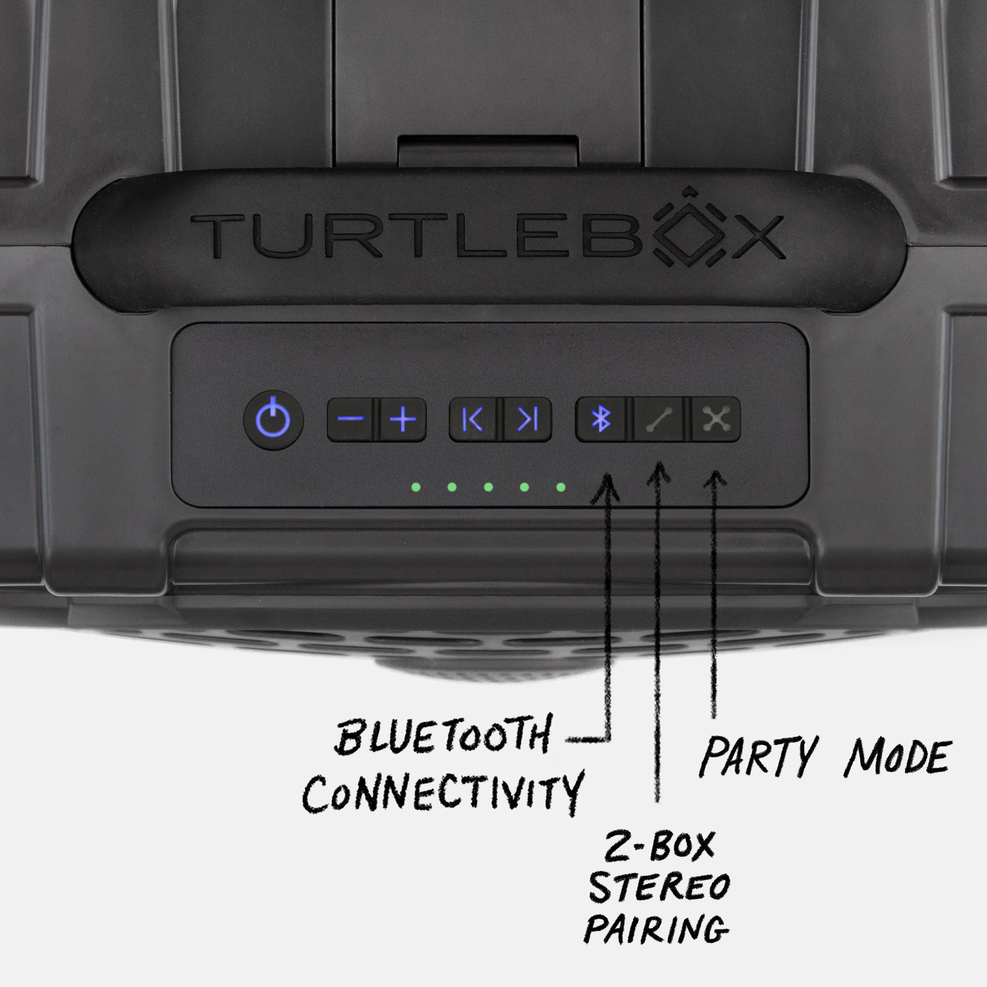 Turtlebox Original Gen 3 Outdoor Bluetooth Speaker, Gray/Electric Blue