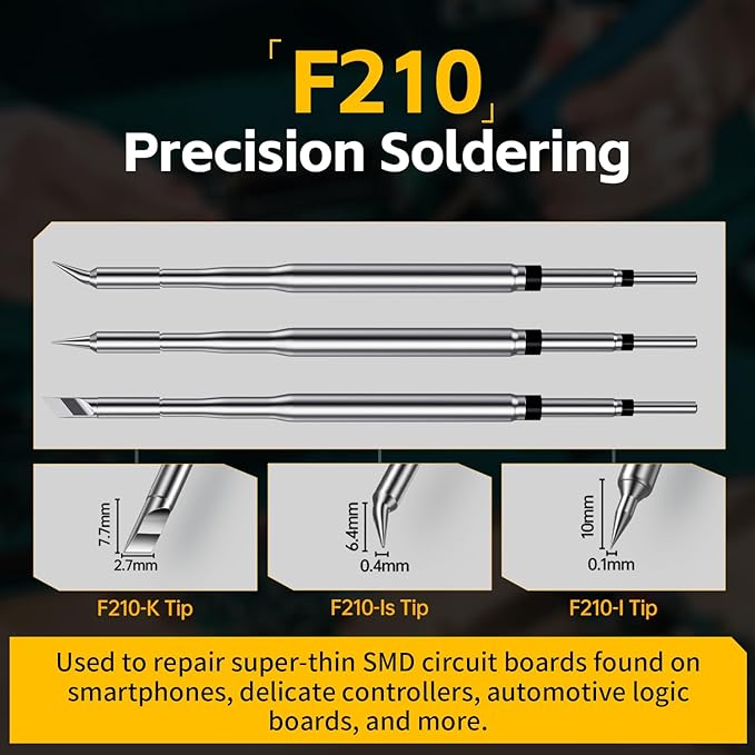 FNIRSI DWS-200 200W Precision Digital Soldering Station Kit, with 3 F210 & 6 F245 Soldering Iron Tips and 2 Helping Hands, Temp Value & Curve Mode, 3 Temperature Storage, Full-Color Display