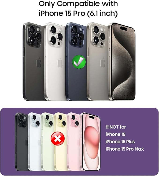Magnetic for iPhone 15 Pro Case [Compatible with MagSafe][Built-in Camera Lens Protector] Slim Soft Silicone Bumper Shockproof Metallic Shine Phone Case (Gray)