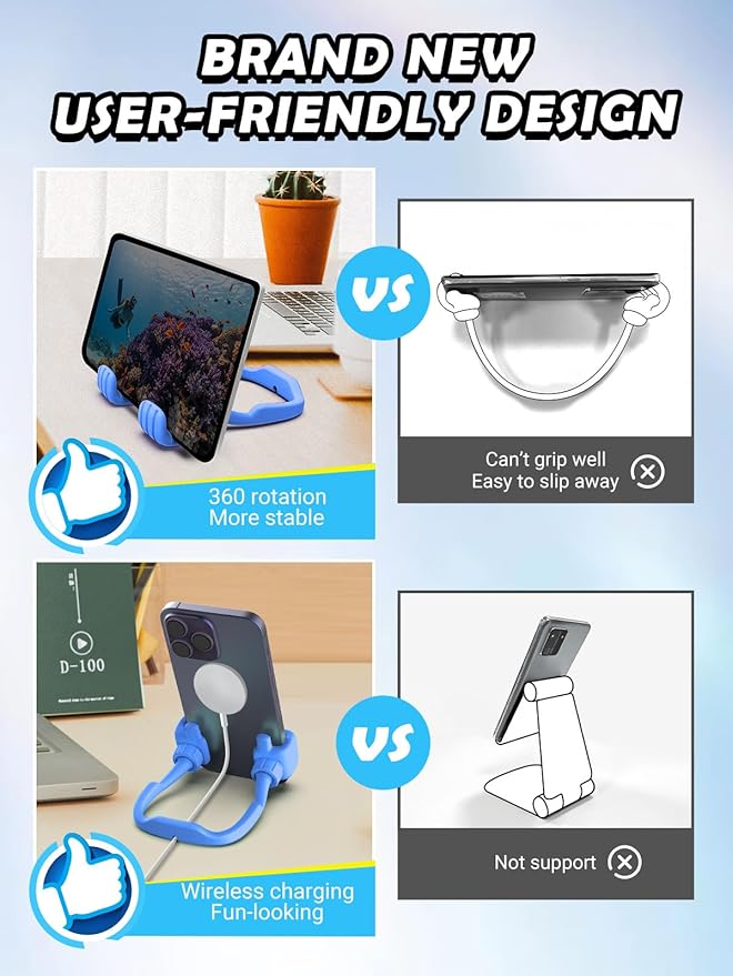 Dad Gifts for Fathers Day from Daughter Son Cell Phone Stand: Upgrade Adjustable Thumbs Up Lazy Phone Holder for Desk Fun Birthday Gifts for Grandma Teens Girls Boys Adults Husband from Wife