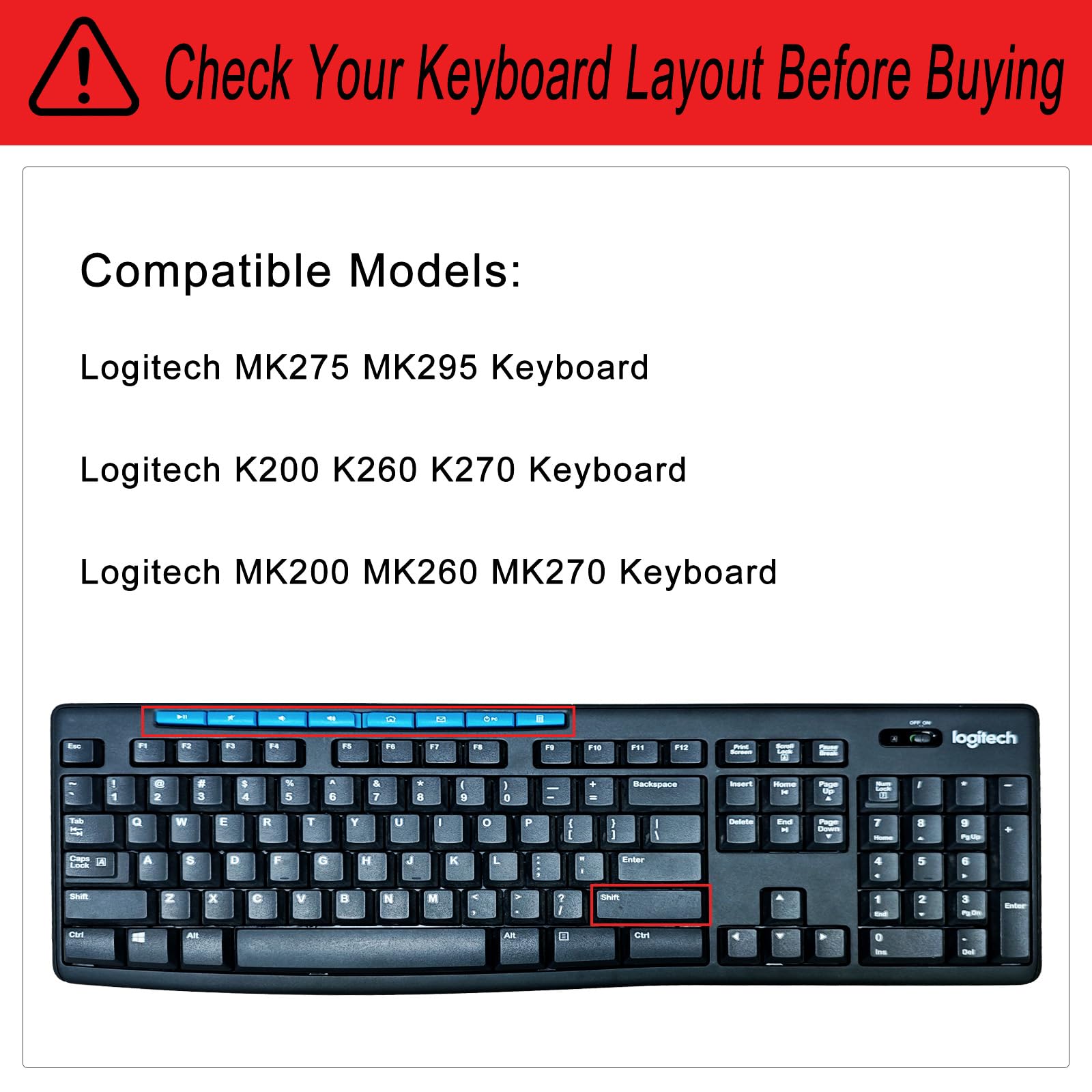 for Logitech K200 K260 K270 Keyboard Skin，Stain-Resistant（Gradient Pink）