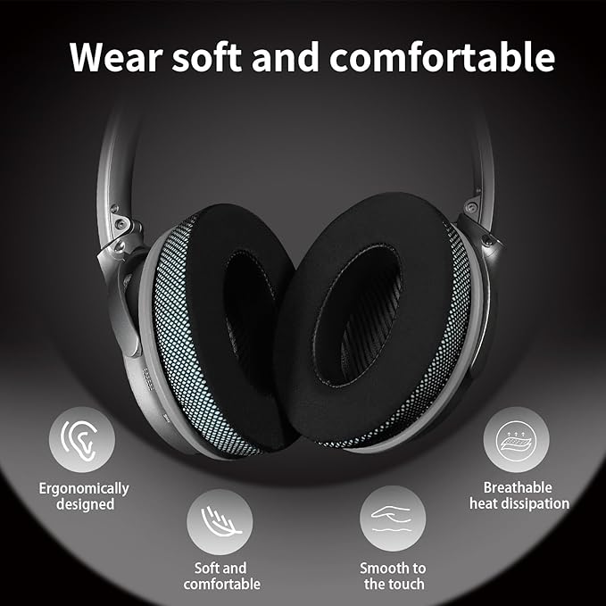 Ice Gel Headphones Replacement Ear Pads for Bose qc45 Replacement Ear Pads - qc35&qc35 ii Replacement Ear pads/qc25 Replacement Ear Pads - Black/Blue