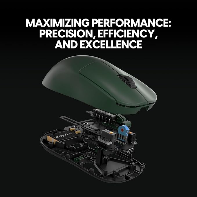 Pulsar Gaming Gears X2V2 mini Wireless Gaming Mouse, Founder's Edition, Ultra Lightweight 1.80 oz (51 g), Symmetrical, Optical Switch, 2.4 Ghz 1 ms, 26000 DPI, PAW3395 Sensor (Mini, Wireless, Green)