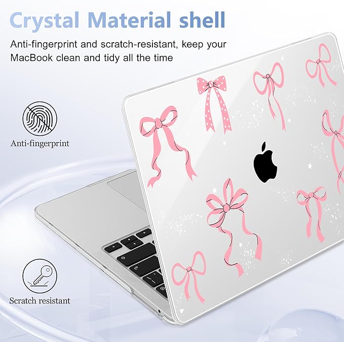 Case for MacBook Pro 13 inch with/Without Touch Bar (2016-2022, M2 A2338 M1 A2289 A2251 A2159 A1989 A1706 A1708), Hard Shell + Keyboard Cover + Dust Plug, Star Bow