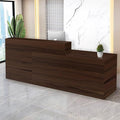 Reception Desk with Counter Modern Checkout Counter with Lockable Drawer Keyboard Tray Receptionist Desk for Office Salon Reception Table B Right 71inch/180cm