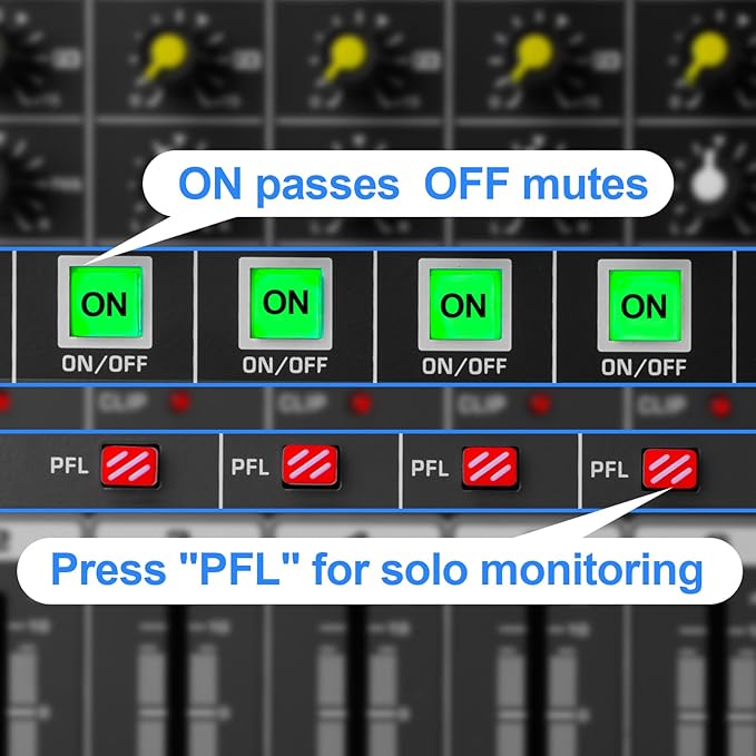 6-Channel Professional Audio Mixer, FX-6usb Mixing Console with XLR Inputs, Bluetooth, 99 DSP Effects, MP3, USB Interface for Podcast, Music, Recording, PC 13.39"x3.54"x12.60"inches