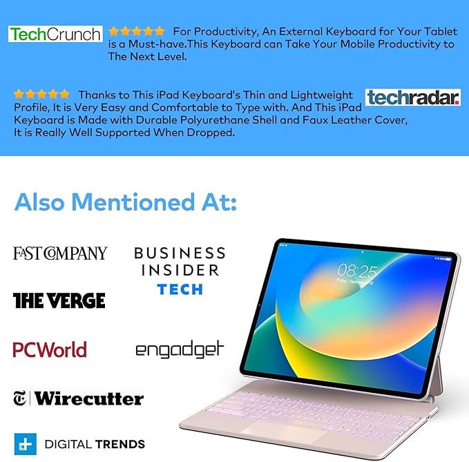 Keyboard Case for iPad Air 13 2024 and iPad Pro 12.9 inch 2022-6th / 2021-5th / 2020-4th / 2018-3rd Generation – Magnetic Keyboard Case with Multi-Touch Trackpad – Floating Cantilever Stand