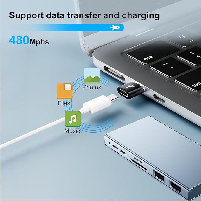 USB A to USB C Adapter 20 Pack,USB to USBC Adapter,USBA Male OTG Adapters,Type C Female Converter for iPhone,iPad,MacBook,Samsung Galaxy,Black
