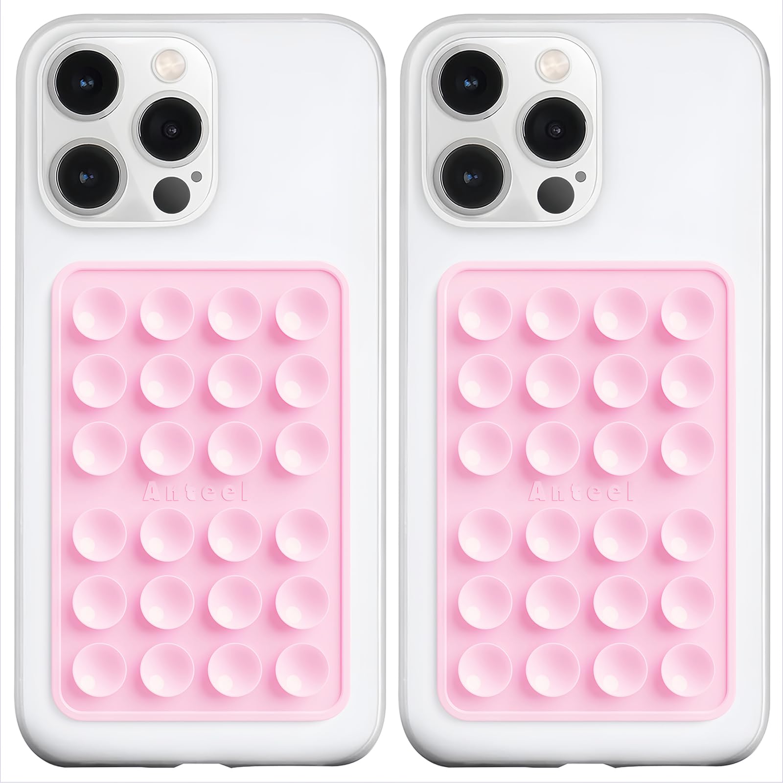 PKYAA Silicone Suction Phone Case Adhesive Mount, Upgraded Super Strong Grip, Durable, Easy to Use, Hands-Free Sticky Phone Holder for Selfies, Tiktok Videos, 2.56"x3.94" (LPK&LPK)