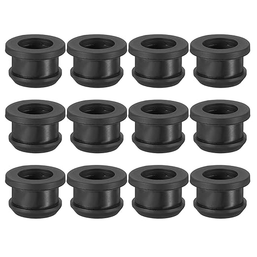 PATIKIL 13mm / 1/2 Inch Drill Hole,3/8 Inch ID Rubber Grommets, 12Pcs Top Hat Grommet for Wiring Eyelet Ring Gasket Automotive Firewall Cable Hole Plugs Wires Protection, Black