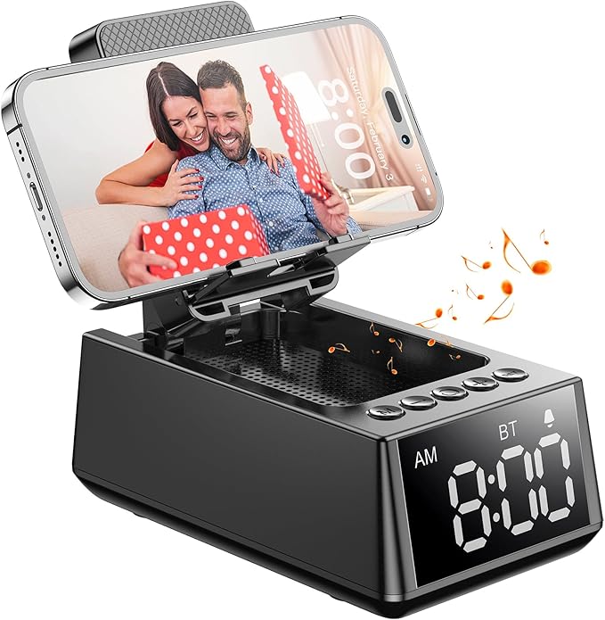 Birthday Gifts for Men Women-Bluetooth Speaker with HD Sound, Stocking Stuffers White Elephant Gifts for Adults, Kitchen Gadgets for Anniversary Idea Gift for Dad Mom Husband Wife(Black)