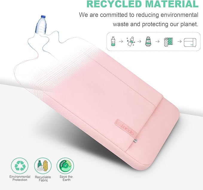 Lacdo 15-15.6 Inch Laptop Sleeve Case for Acer HP Lenovo Dell ASUS Laptop, Acer Aspire 15, HP Pavilion/Envy 15, Dell Inspiron/Latitude 15, Lenovo IdeaPad 15, ASUS ZenBook 15 Computer Bag, Pink