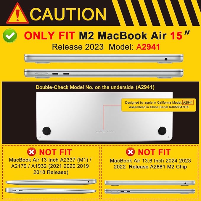 Batianda Premium Case for New MacBook Air 15 inch 2025 2024 2023 with M4 M3 M2 Chip, Designed Black Protective Plastic Hardshell & Keyboard Cover & Screen Protector, Astronaut