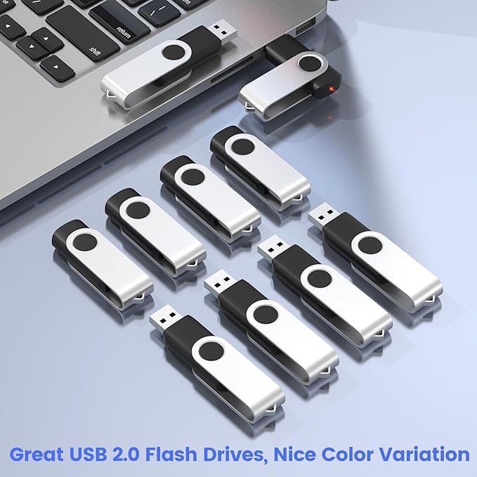 ABLAZE 1GB USB Flash Drive 100 Pack, USB 2.0 Thumb Drives Bulk Memory Sticks Pendrives 100PCS (Black)