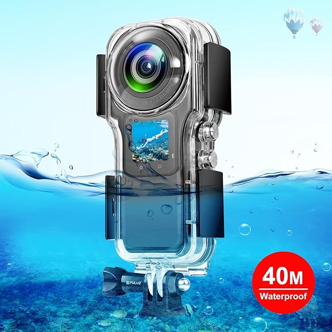 PULUZ 40m/131ft Dive Case for Insta360 One RS 1-Inch 360 Edition - Underwater Waterproof Housing Cover with PC Shell - Essential Camera Accessories