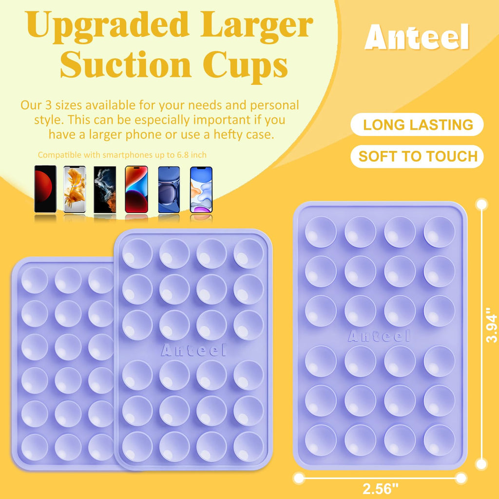 PKYAA Silicone Suction Phone Case Adhesive Mount, Upgraded Super Strong Grip, Durable, Easy to Use, Hands-Free Sticky Phone Holder for Selfies, Tiktok Videos, 2.56"x3.94" (LPK&LPK)