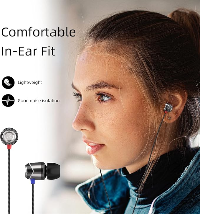 SoundMAGIC E10 Wired Earphones No Microphone HiFi Stereo Earbuds Noise Isolating in Ear Headphones Powerful Bass Tangle Free Cord Gunmetal