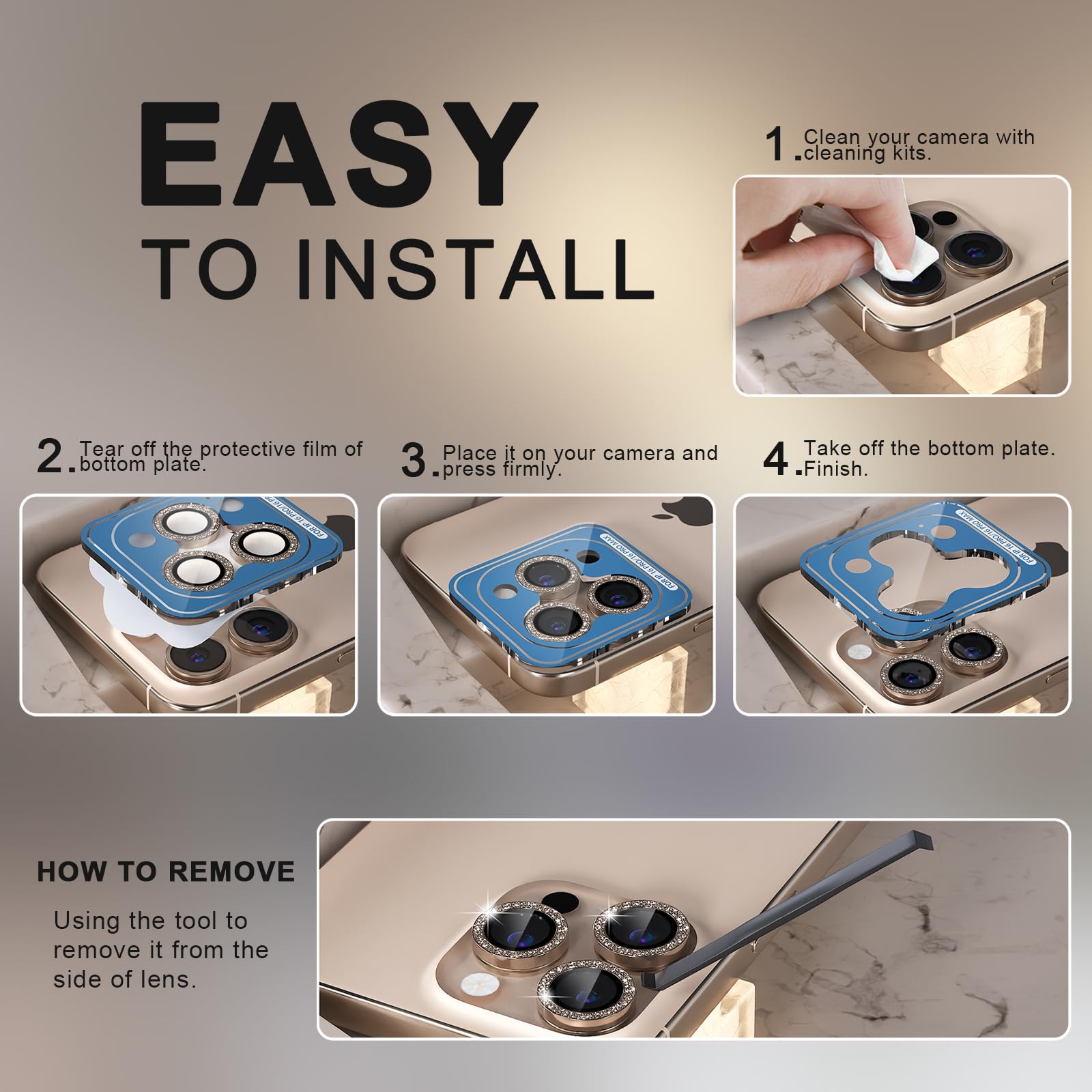 Choiche for iPhone 16 Pro/iPhone 16 Pro Max Camera Lens Protector
