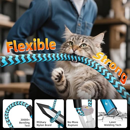 USB C Splitter Multi Charging Cable for Multiple Devices, Fast Charging 4 in 1 Charging Cord, Braided USB C Phone Charger Cable with 4 Type-C Connectors for iPhone 16 15 Pro Samsung S24 S23