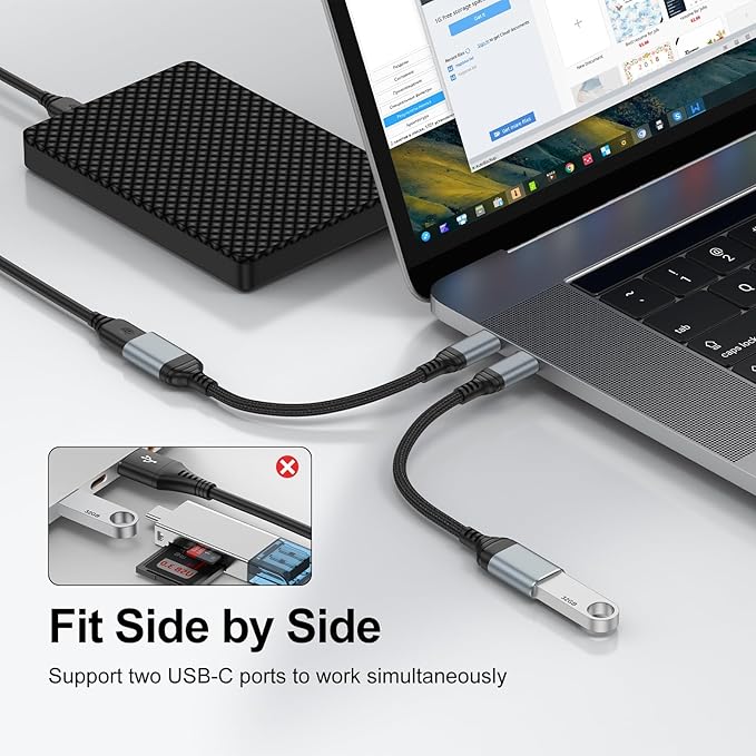 USB C to USB Adapter Type C OTG Cable for iPhone 16 Pro Max/16 Plus/16e/15,Samsung A17/A16/A54/S25/S24/S23, USBC to USB A OTG Adapter for Android,Camera,Card Reader,Flash Drive,MIDI Keyboard,Mac,Hubs
