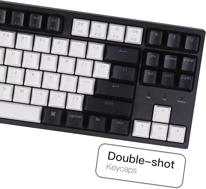 Keychron C1 Wired Mechanical Keyboard TKL, RGB Backlit with Double-Shot ABS Keycaps, 87 Keys Hot-Swappable Pre-lubed Linear Switch Compatible with Mac Windows