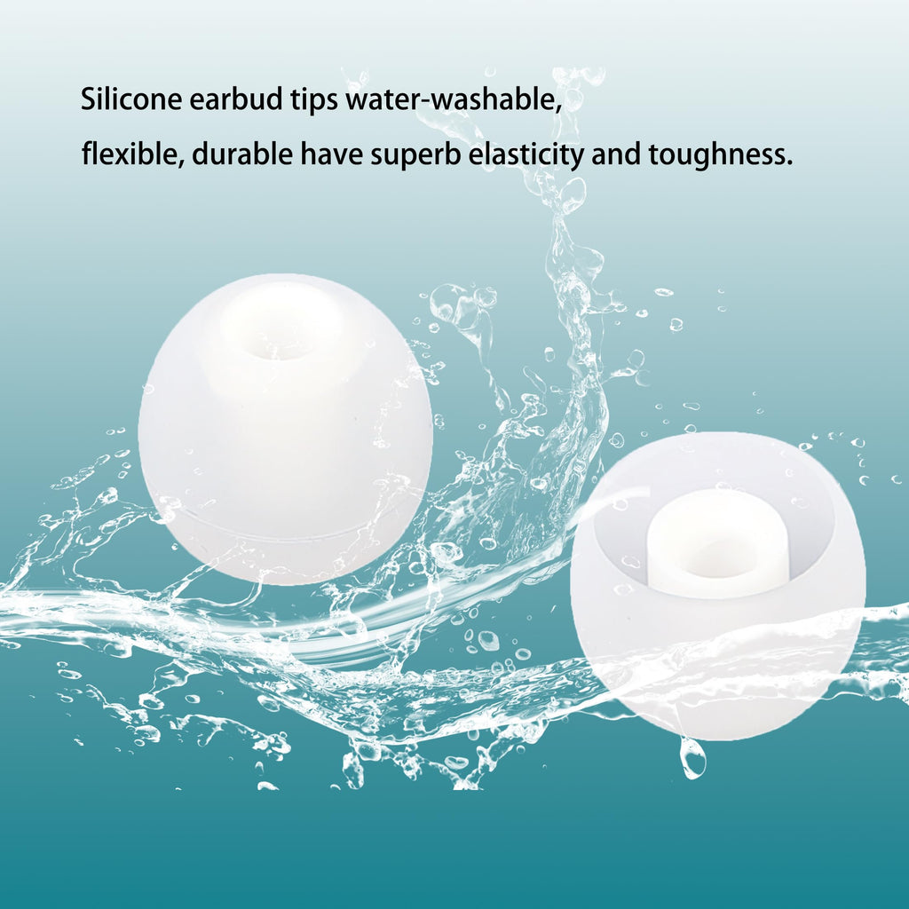 MQIMY Earbud Replacement Tips Silicone Earbud Tips Ear Bud Covers Fit Most in-Ear Earbuds(Inner Hole 3.8mm -5.1mm) Headphone Ear Tips 18 Pairs S M L