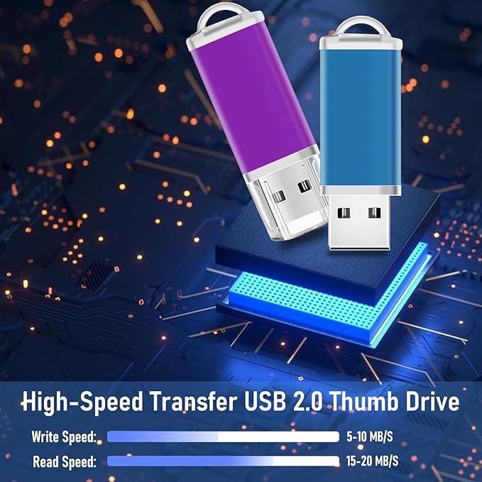 USB Thumb Drive 2GB Flash Drive 50 Pack, Nicepicten Fat Memorias USB 2.0 Flash Drive Bulk 2GB Jump Drives Multiapck Memory Stick with 50PCS Lanyards (Mixcolor 50 Pack, 2 GB)