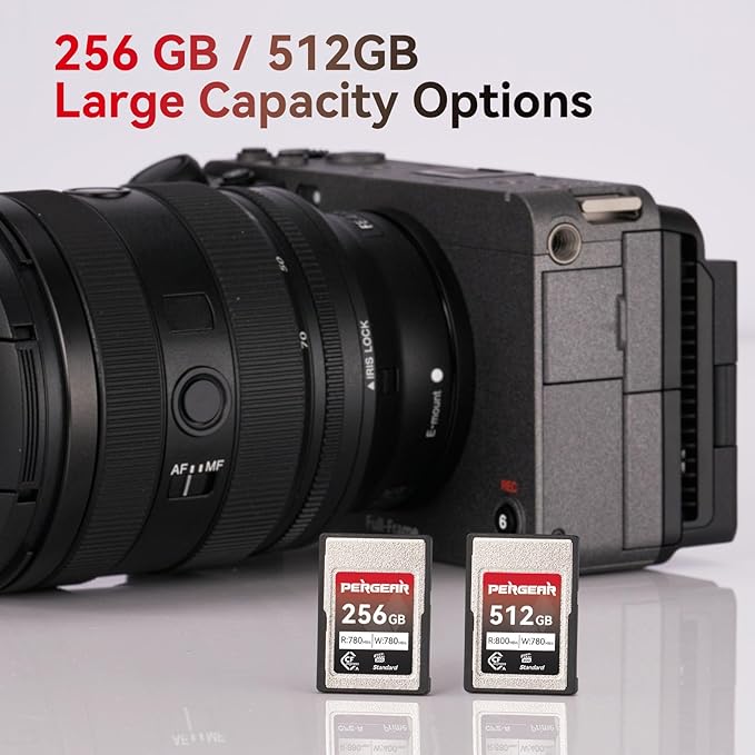 Pergear 512GB CFexpress Type A Memory Card, Up to 800MB/s Read Speed & 780MB/s Write Speed for 4K 120P,8K 30P Recording (Standard Series VPG200)