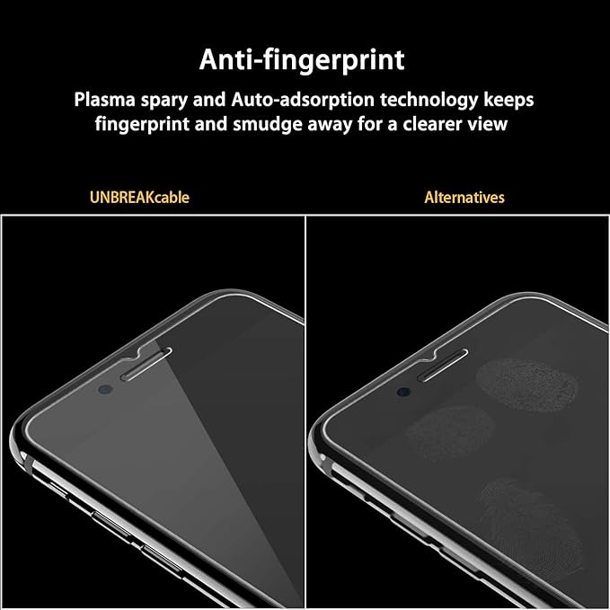 UNBREAKcable Screen Protector for iPhone SE 2022/SE 2020, iPhone 8/7 [2-Pack] - [Easy Installation Frame] [Double Hardness] [Bubble Free] Tempered Glass Screen Protector for iPhone SE/8/7-4.7 Inch
